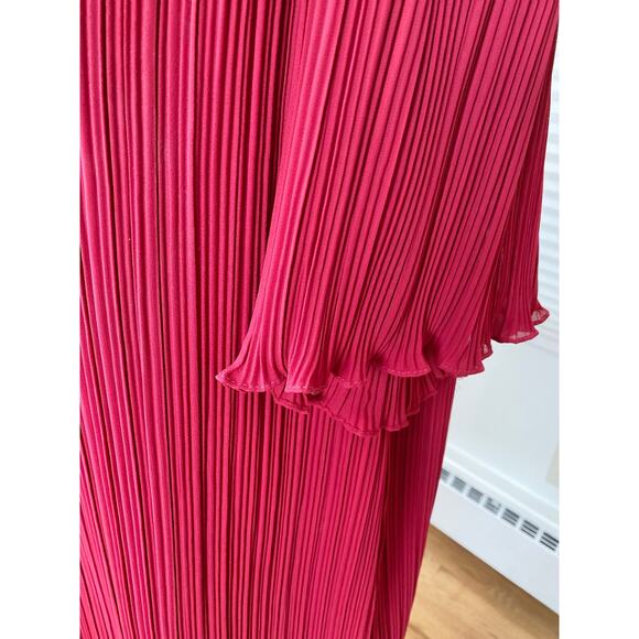 Vintage Red Dress, Red Micro Pleat, ZiZi Barbara Chodos, 70s 80s, size 9 10 M L - Picture 9 of 10